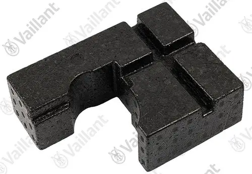 Schwarzes Polsterteil von Vaillant aus EPS-Material, mit ausgefrästen Bereichen für eine passgenaue Montage. Gezeigt von der Oberseite, ohne erkennbare Maße.